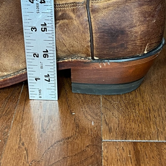 Tony Lama brown leather cowboy boots women’s 9 1/2 made in USA BT 3 - Picture 12 of 16